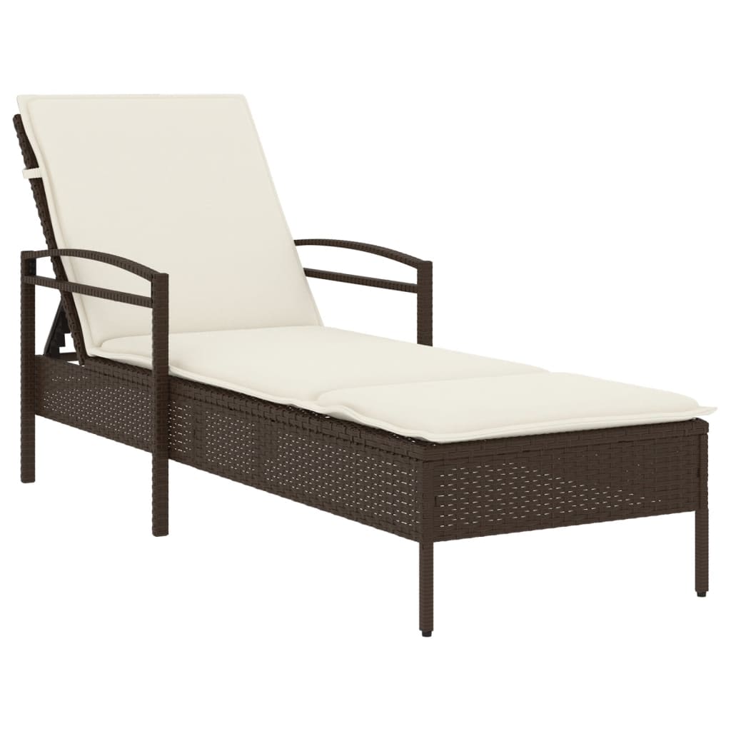 Vidaxl Tumbona Ratán Sintético 63x200x81 Cm Negro Marrón Gris
