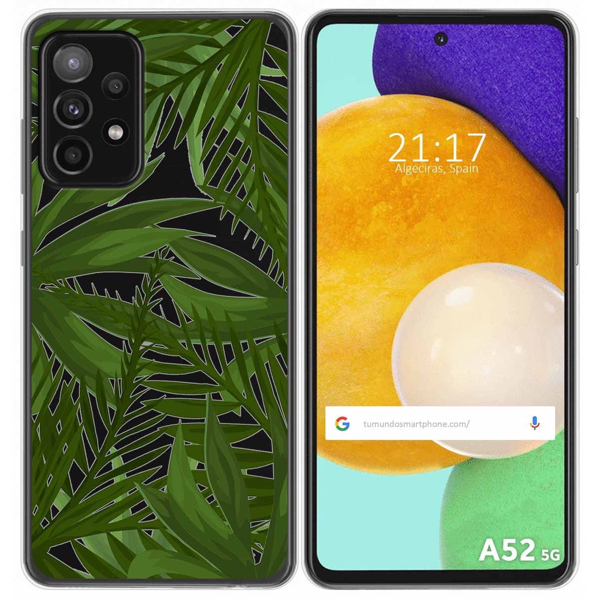 Tumundosmartphone Funda Gel Transparente para Samsung Galaxy A52 / A52 5G / A52s 5G diseño Jungla Dibujos