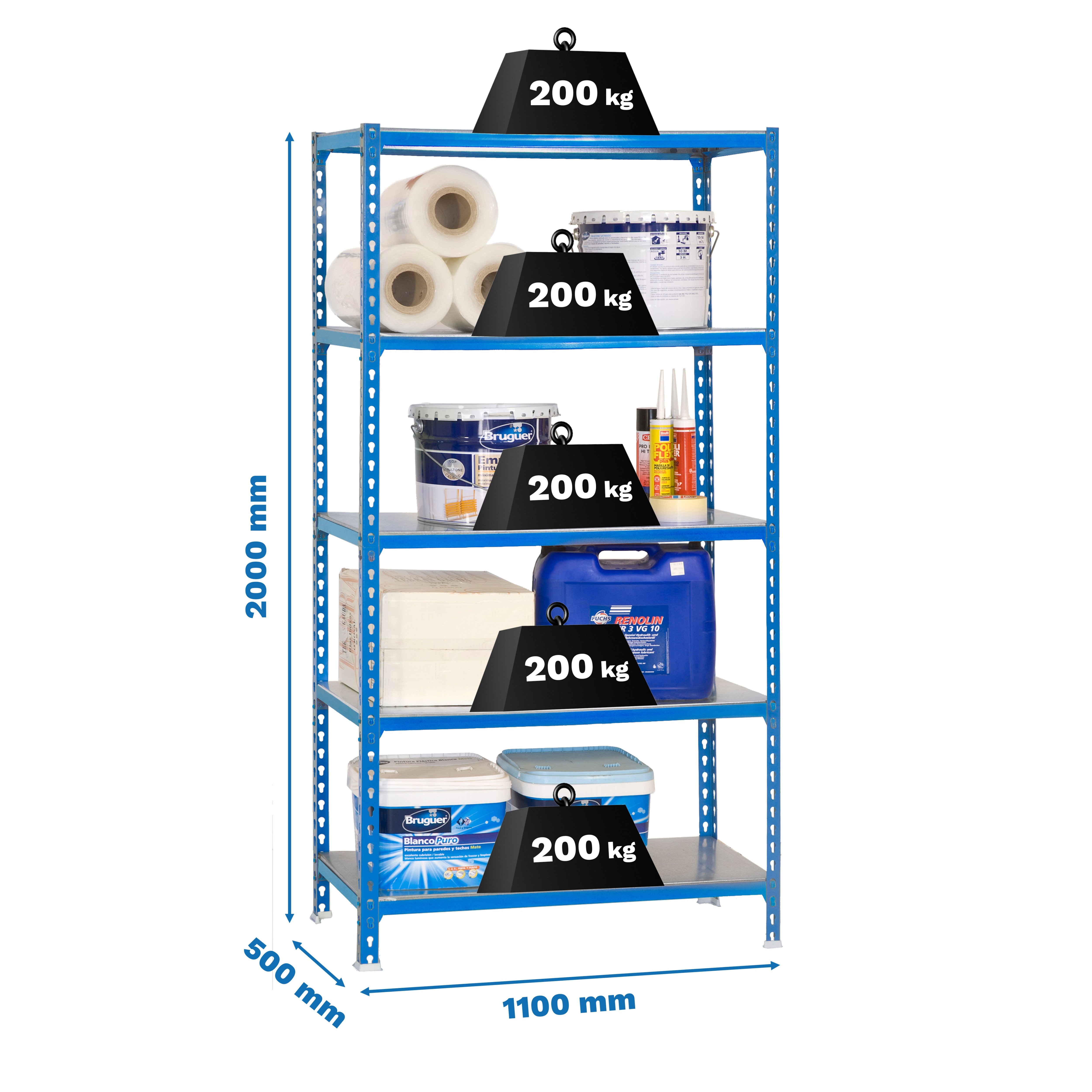 Estantería SIMONRACK Simonclick superplus 5/500 azul/galva