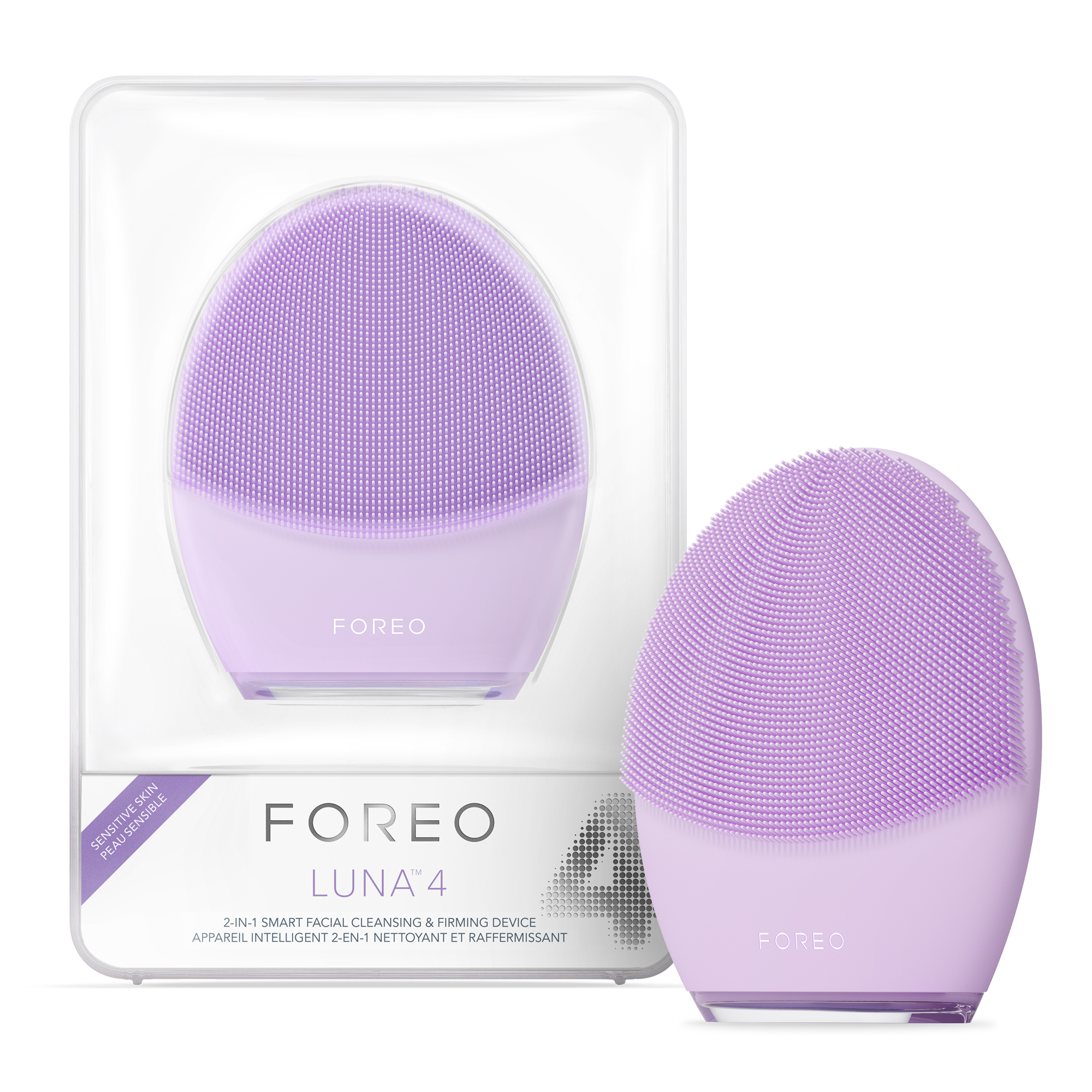 FOREO LUNA 4 Cepillo de limpieza facial | Masajeador facial reafirmante | Cuidado facial antiedad | Mejora la absorción de los productos de cuidado facial | Cuidado facial simple | Piel sensible