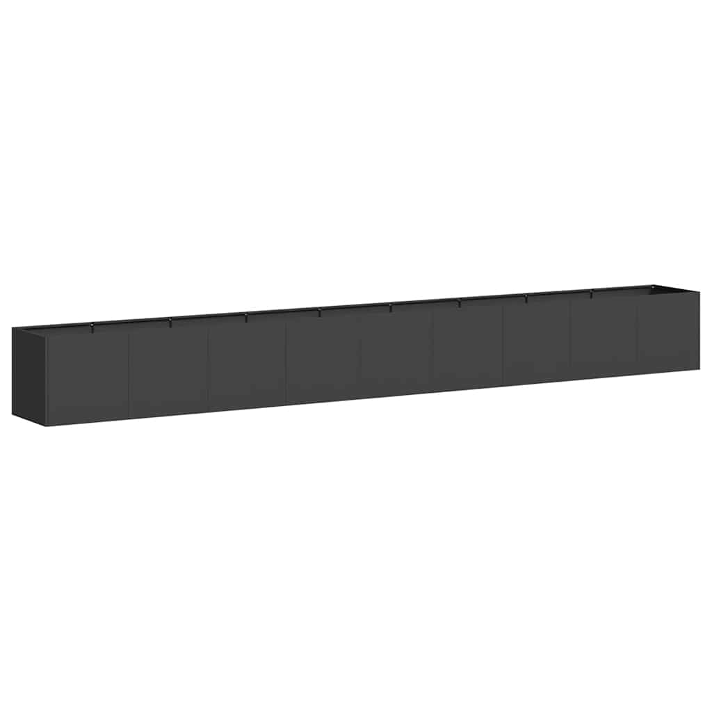 vidaXL Jardinera de acero laminado en frío negro 360x40x40 cm