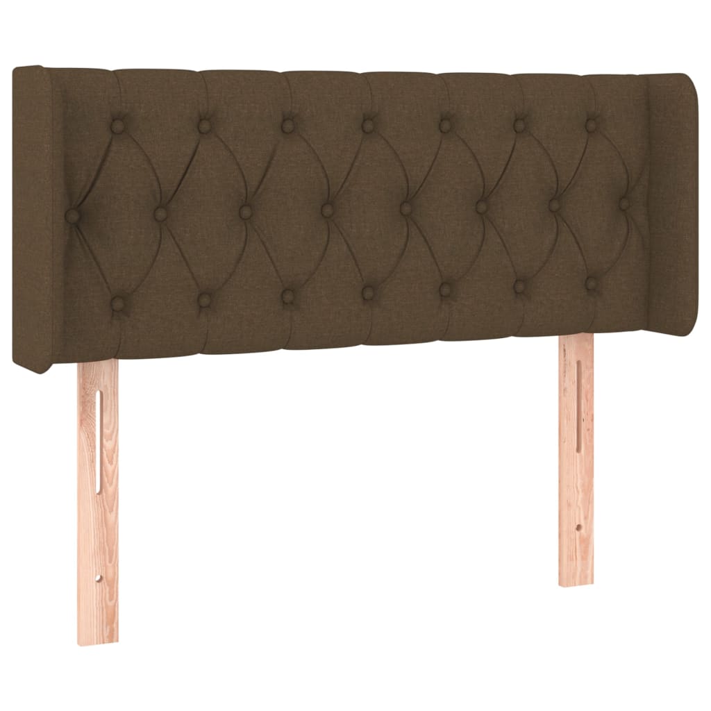 vidaXL Cabecero con LED de tela marrón oscuro 103x16x78/88 cm