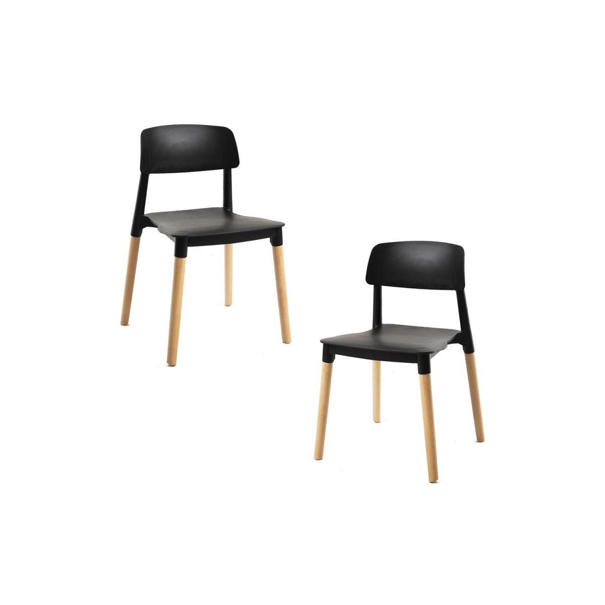 Regalos Miguel - Packs Sillas Comedor - Pack 2 Sillas Estin - Negro