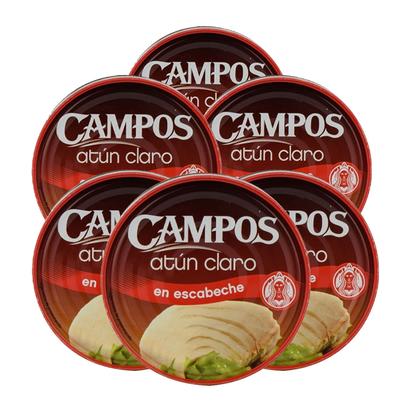Campos - Atún claro Campos en escabeche 266 g x 6 latas. Total 1.60 kg.