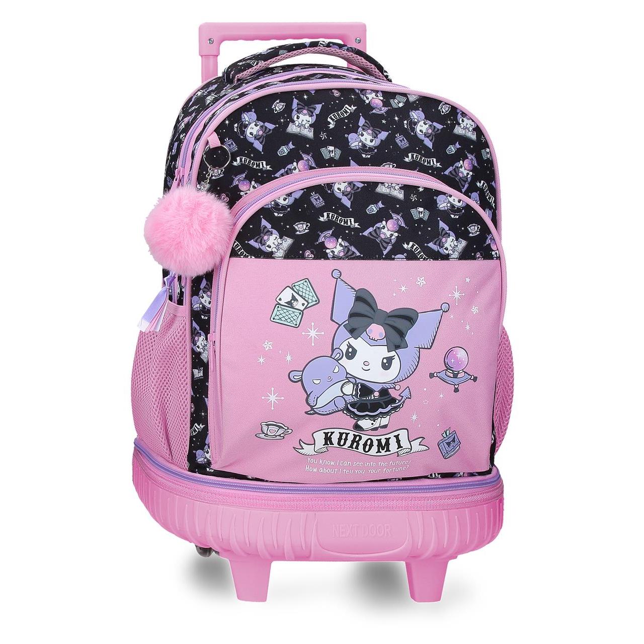 Mochila compact desmontable Kuromi Fortune Telling Rosa 32 cm x 43 cm x 21 cm