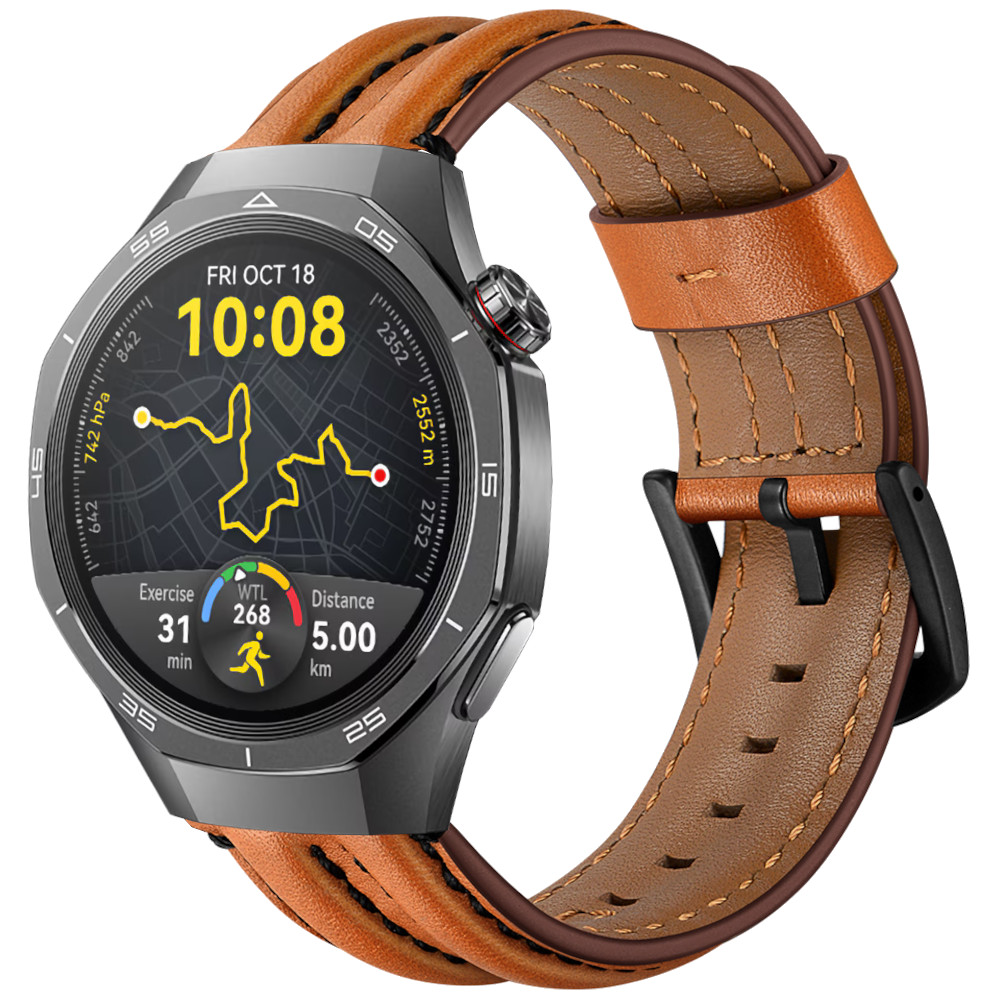 Correa de Piel para Huawei Watch GT 5 - 46mm / GT 5 - 46mm / GT 4 - 46mm / Amazfit GTR 4 / Bip 5 / Garmin Vivoactive 4, Modelo Cuero Acolchado Ancho 22mm
