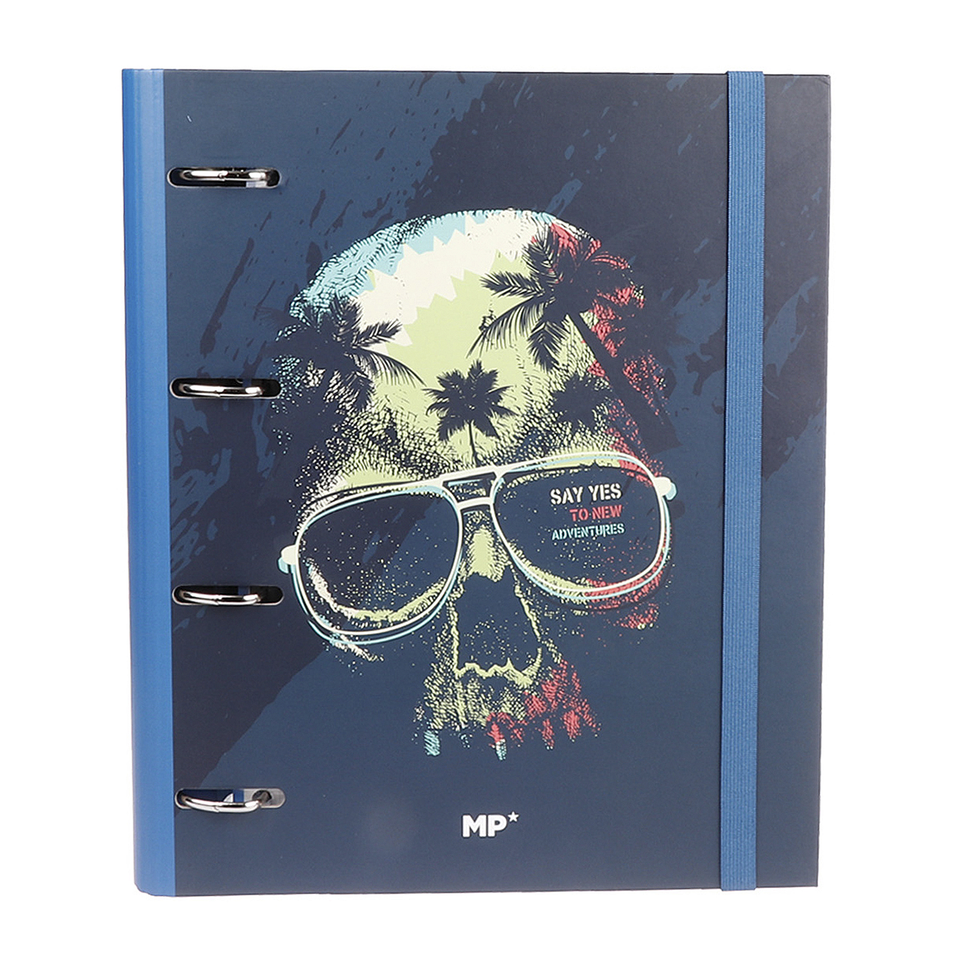 DAM PACK 6 UNIDADES CARPETA 4 ANILLAS CON RECAMBIO A4 CALAVERA 27.50x32x2. Cm. Color: Azul