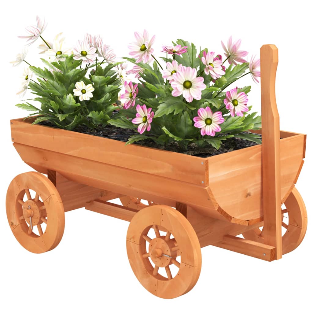 vidaXL Carreta decorativa madera maciza de abeto 70x43x54 cm