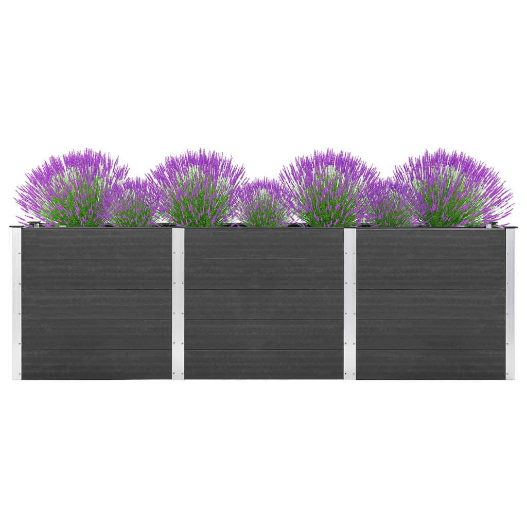 vidaXL Arriate de jardín WPC gris  Dimensiones 200 x 50 x 54 cm,  200 x 50 x 91 cm,  200 x 100 x 54 cm y mas