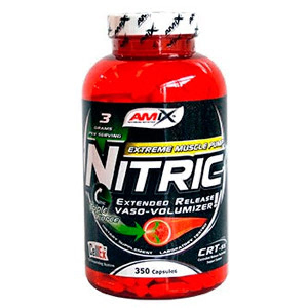 AMIX - Nitric - 350 caps. - Estimulante del óxido nítrico - Mejora la vasodilatación y el flujo sanguíneo.