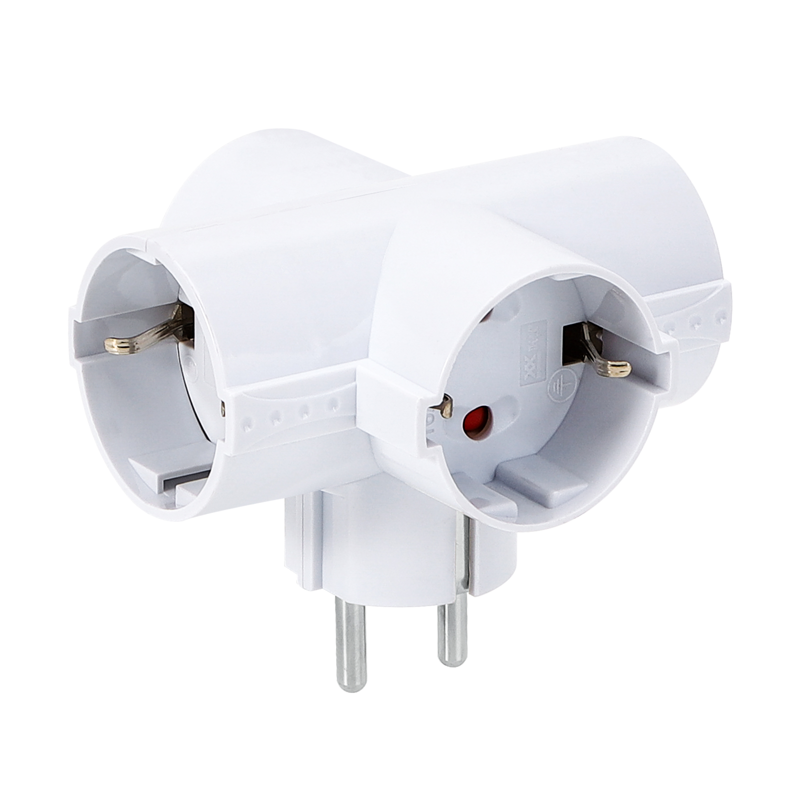 Aigostar Adaptador Enchufes Europeos con 4 Tomas.Enchufe de Pared.Con Protección Infantil,16A,250V,Blanco