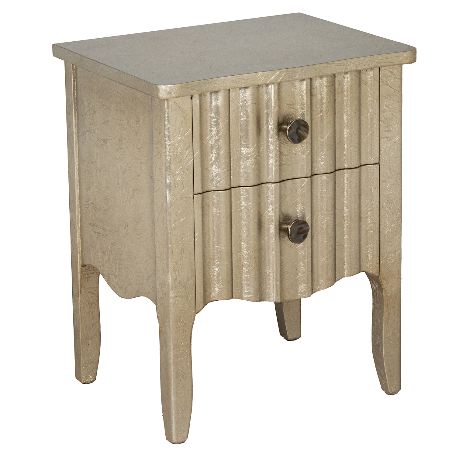 Mesa de noche 2 cajones maderachampagne 48x38x60cm