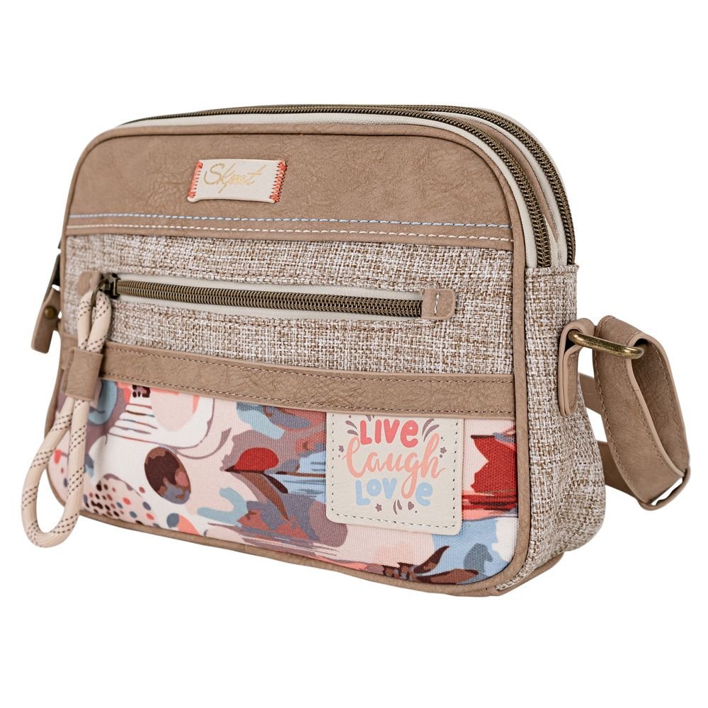 ARSAMAR BOLSO BANDOLERA REDONDO RAFIA-POLIPIEL LEYRE SKPAT TAUPE LEYRE 7x26x18 Cms.