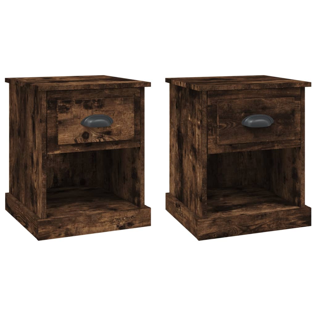 Mesitas de Noche Vidaxl 2 Unidades Madera 39x39x47,5 Cm Blanco, Negro