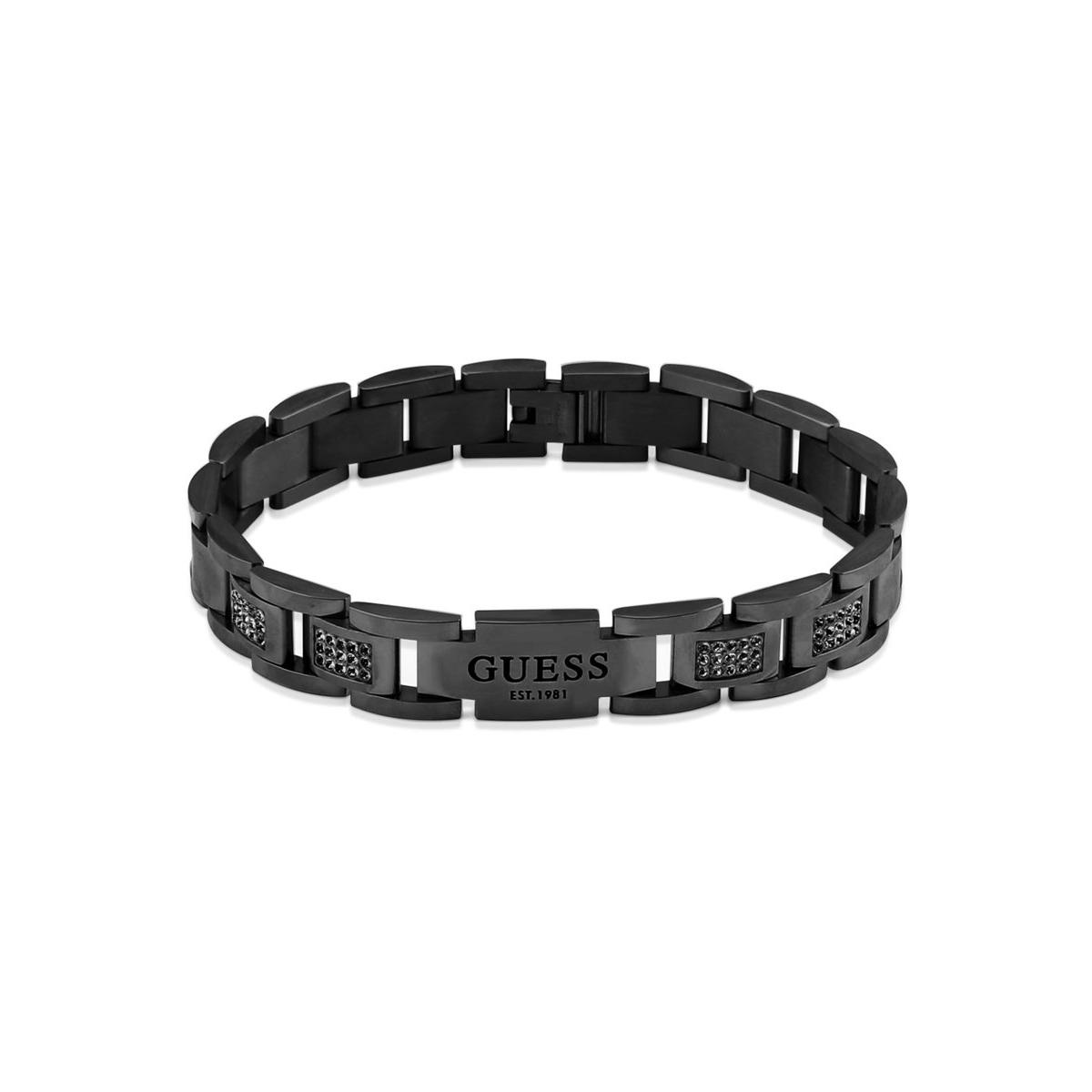 Guess Pulsera Hombre Frontiers De Acero Negro Jumb01342jwgmbkt-u