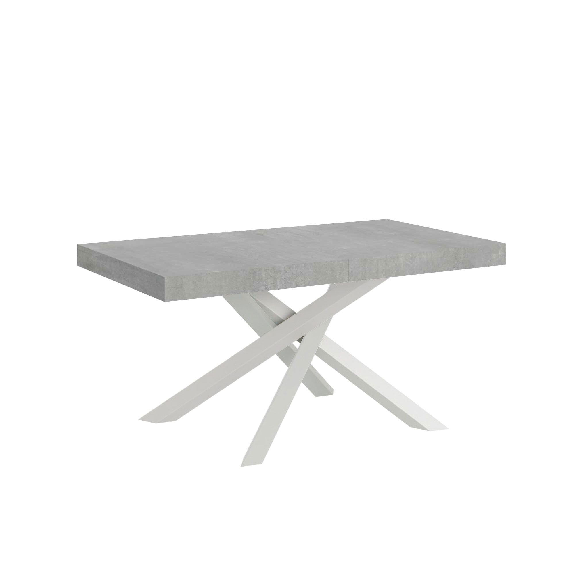 Mesa extensible Volantis 160/420x90 cm patas hormigón blanco - Itamoby