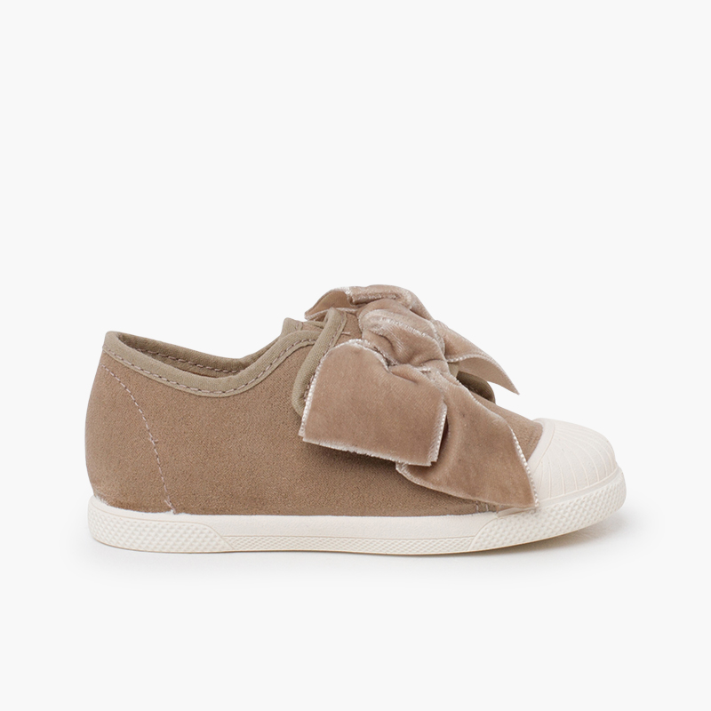 Pisamonas Zapatillas Lazo Terciopelo para Niña