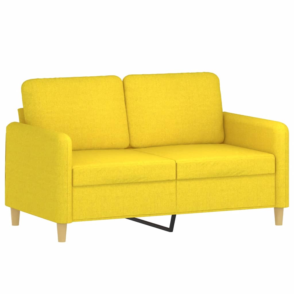 vidaXL Sofá de 2 plazas de tela amarillo claro 120 cm