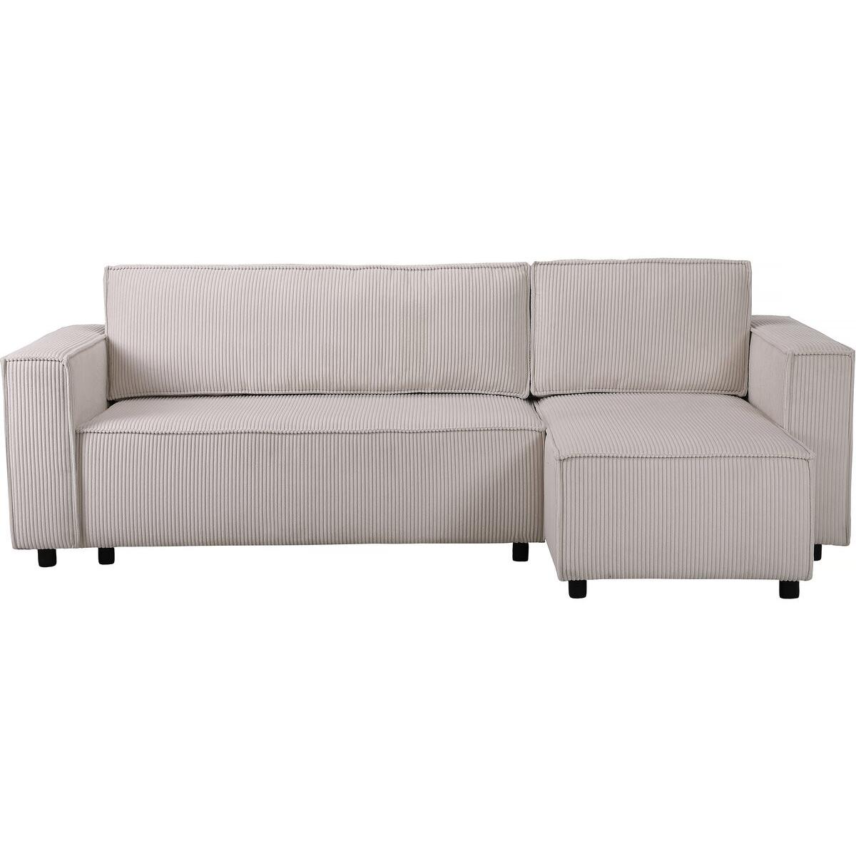 Habitat y Jardin - Sofá esquinero de pana "Montaigne S" - 3 plazas - Beige