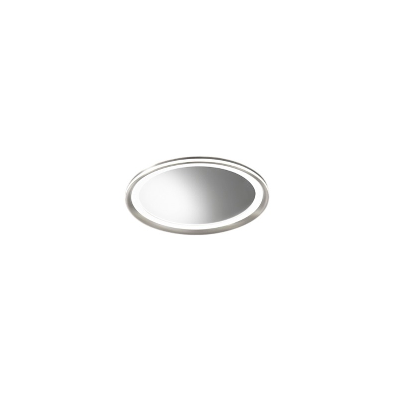 Espejo LED Mirò Ø40 cm 38W Gris Titanio - Lámpara de techo y aplique - Luz cálida 3000K - Diseño moderno para baño, dormitorio y entrada - Perenz