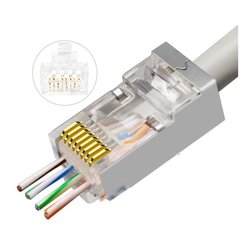 Adaptador EZ Plug Microconnect RJ45 Cat6a para Alta Velocidad de Transferencia