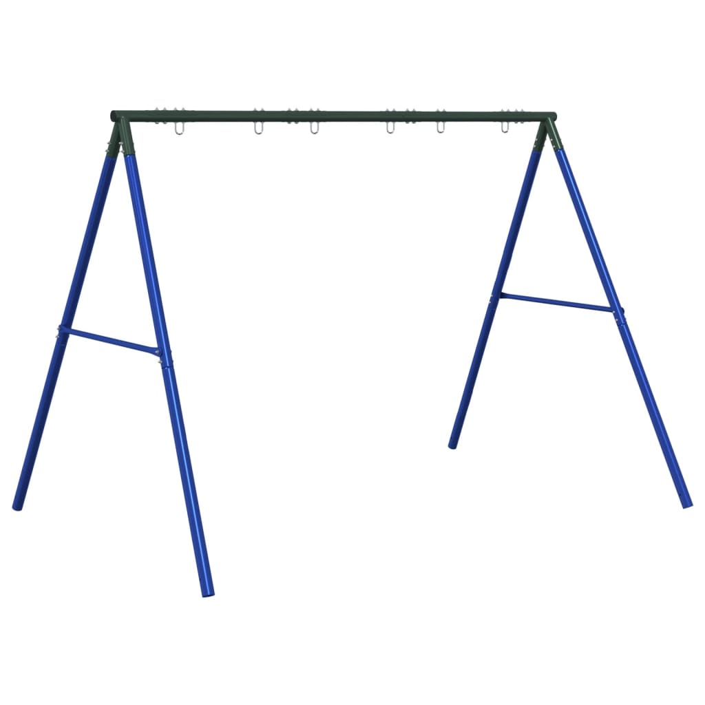 vidaXL Estructura columpio exterior y ganchos para colgar acero azul Numero de ganchos 2, 4, 6 y mas