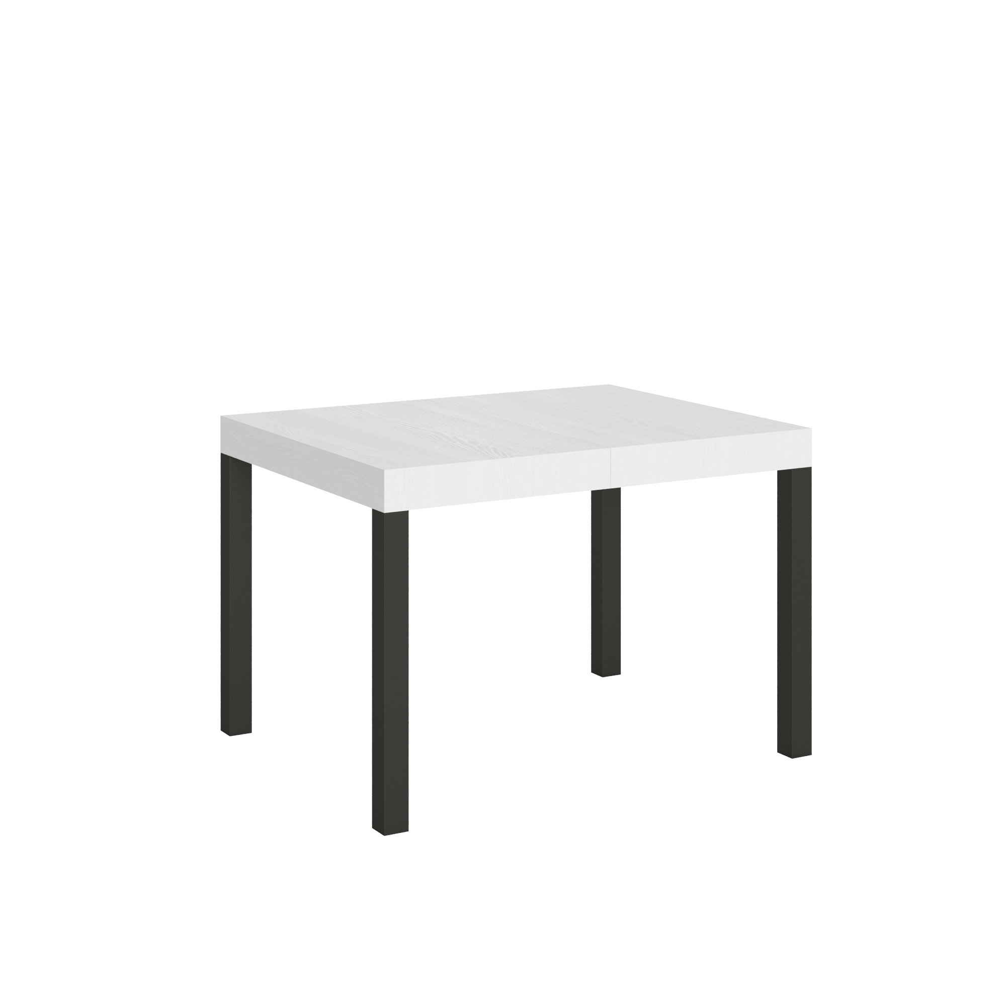 Mesa extensible 80x120/204 cm Everyday Blanco Fresno Estructura Antracita - Itamoby