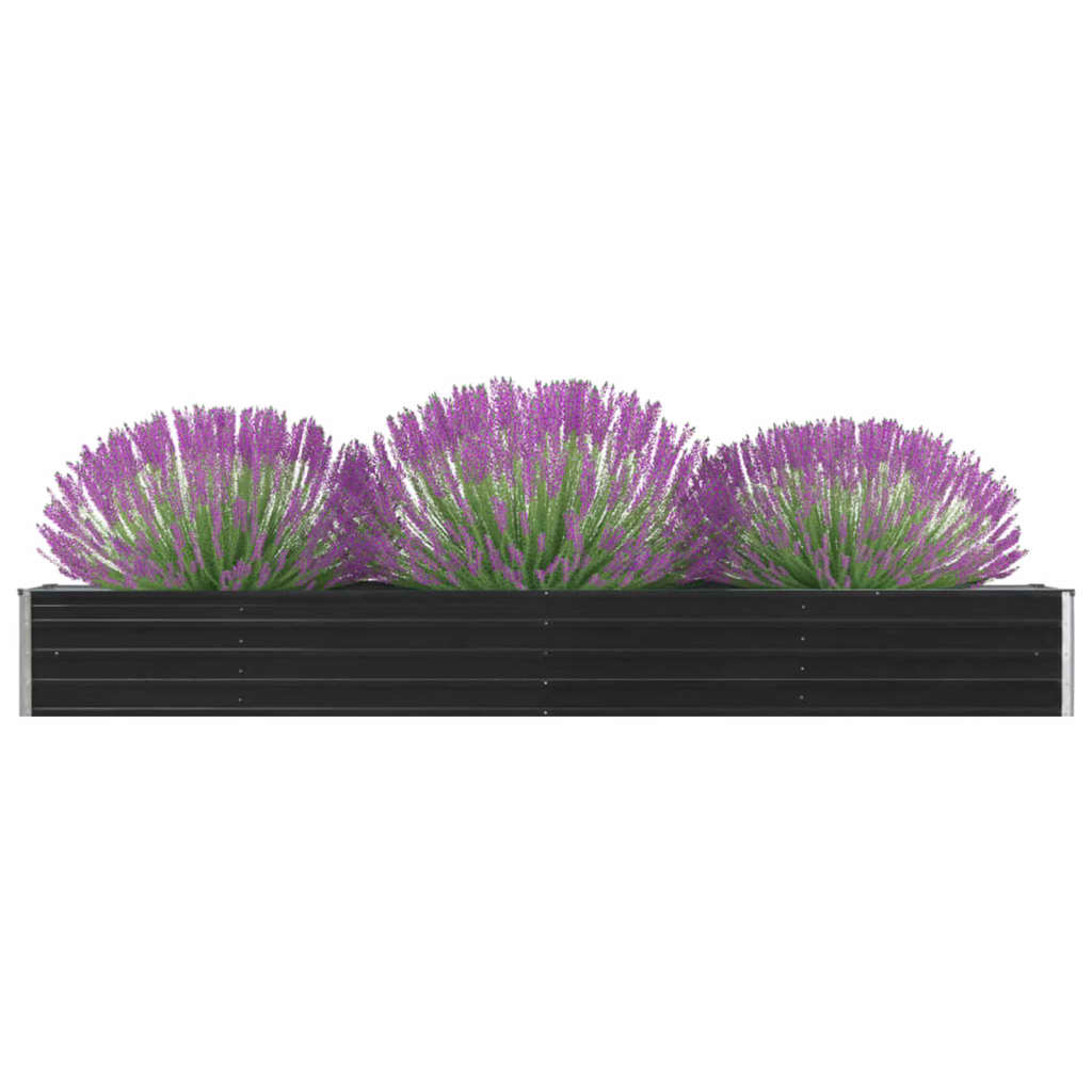 Vidaxl Jardinera Elevada Acero Galvanizado Gris Antracita 160x80x77 Cm