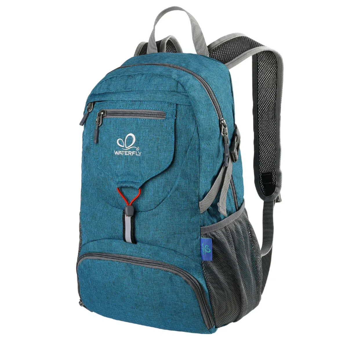 Waterfly TransformerX Ultralight Waterproof Sports Backpack 20L in Electric Blue, foldable design with adjustable straps, perfect for hiking, travel, and outdoor activities, made from durable nylon and polyester materials.