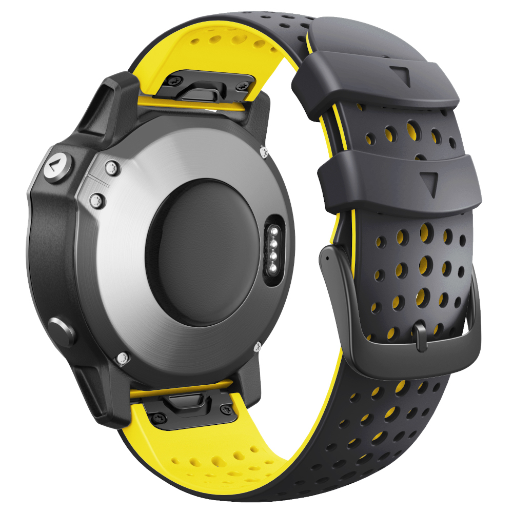 Correa de Silicona para Garmin Fenix 8 - 47mm / Fenix 7 / Fenix 6 / Forerunner 935 / Approach S60, Modelo Agujeros Conectores Quickfit 22mm
