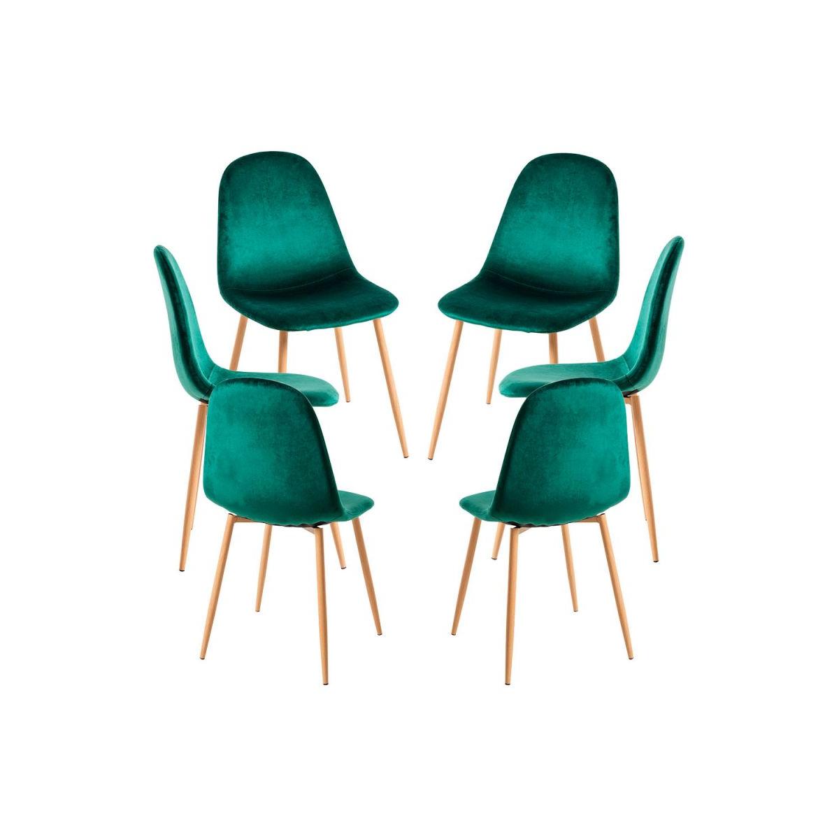 Regalos Miguel - Packs Sillas Comedor - Pack 6 Sillas Teok Terciopelo - Verde oscuro