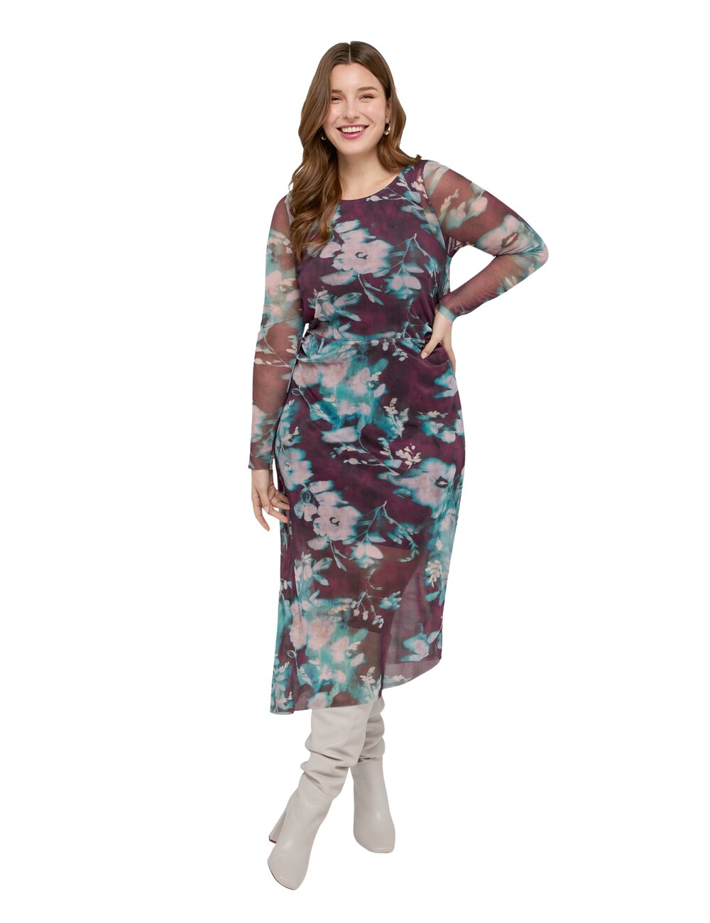 Fiorella Rubino - Vestido largo de tul con estampado