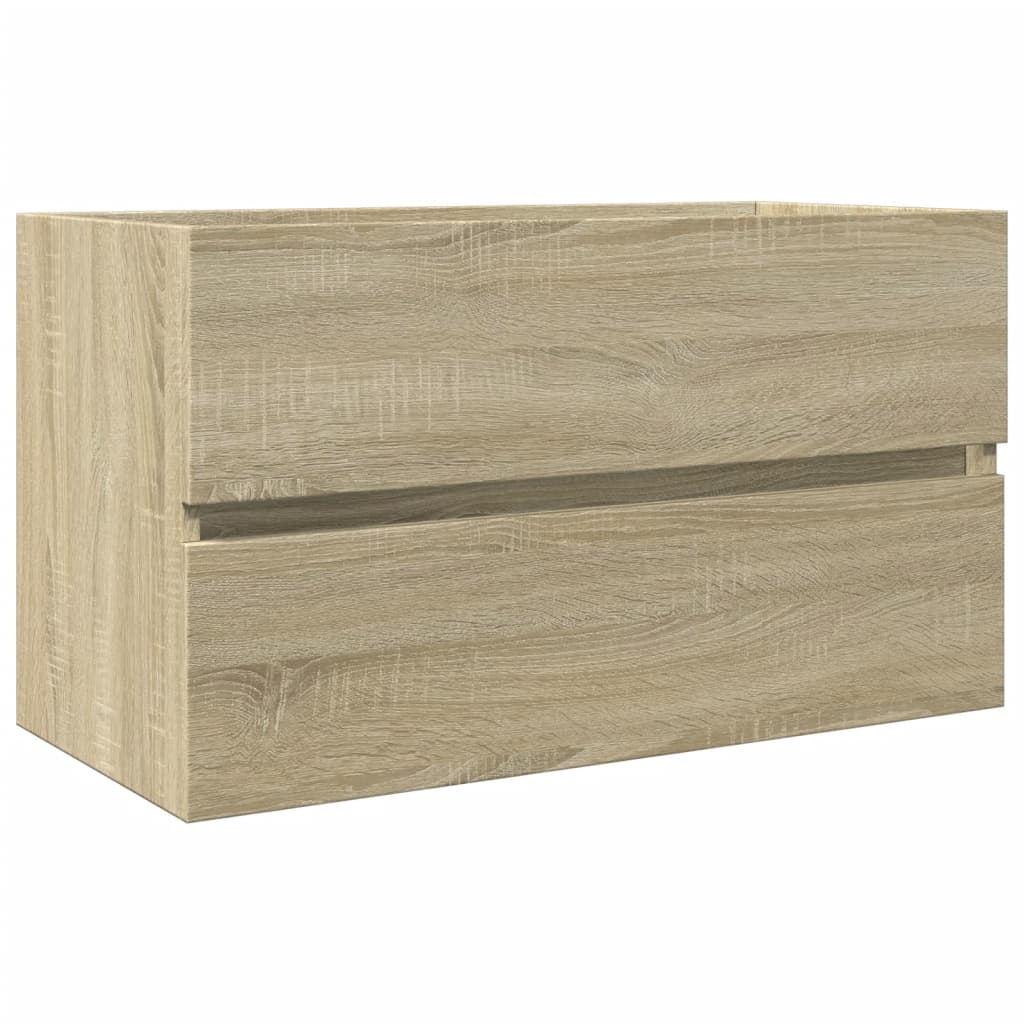 vidaXL Mueble de lavabo madera de ingeniería 80x38,5x45 cm en color Negro/Gris sonoma/Gris hormigón y más | almacenamiento funcional diseño moderno para baño dormitorio sala