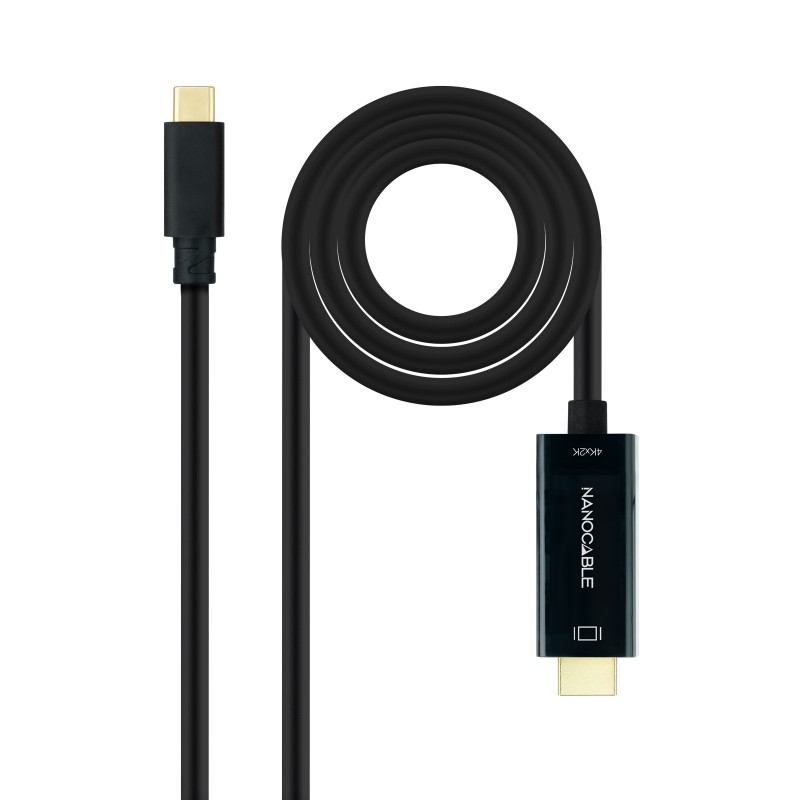 Nanocable - Cable Conversor USB-C a HDMI 1.4 4K@30HZ 3 m, Negro 10.15.5133