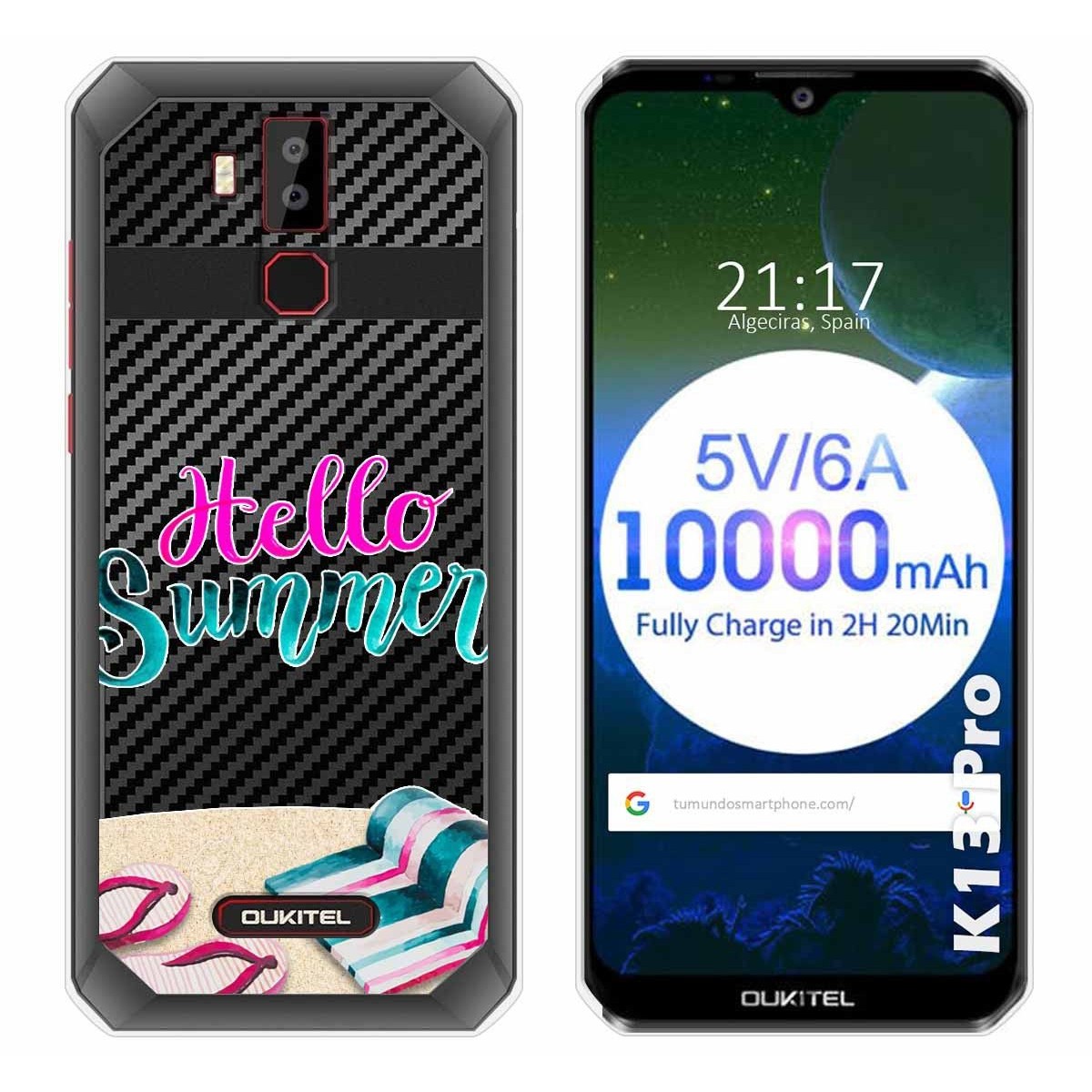Tumundosmartphone Funda Gel Transparente para Oukitel K13 Pro diseño Summer Dibujos
