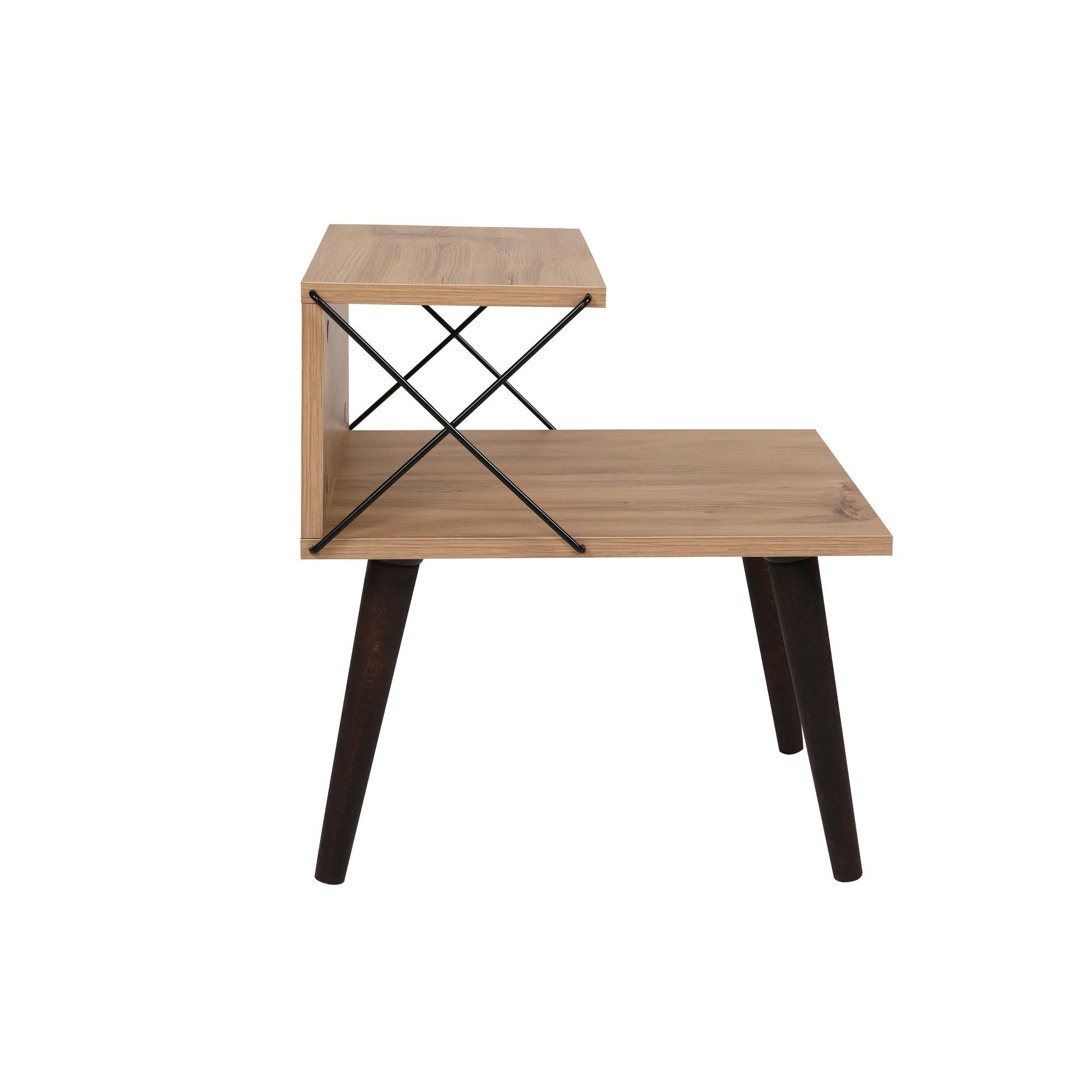 Habitat y Jardin - Mesilla de noche de madera "Cross" 50 x 40 x 55 cm - Pino
