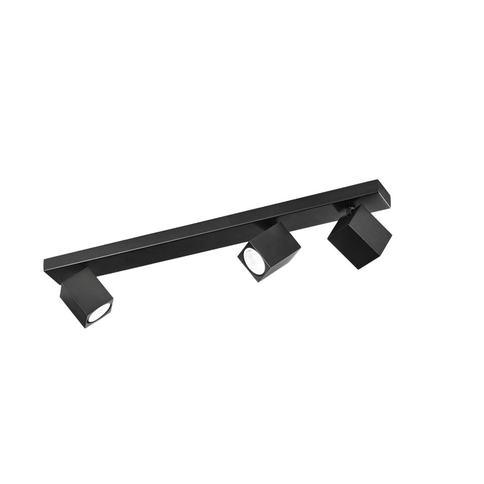 Lámpara de pared LED ODDY orientable cuadrada negra 3xGu10 Perenz