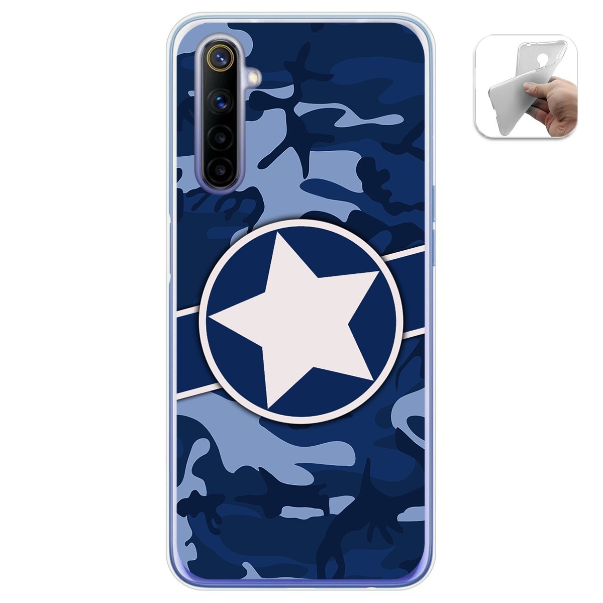 Tumundosmartphone Funda Gel Tpu para Realme 6 diseño Camuflaje 03 Dibujos