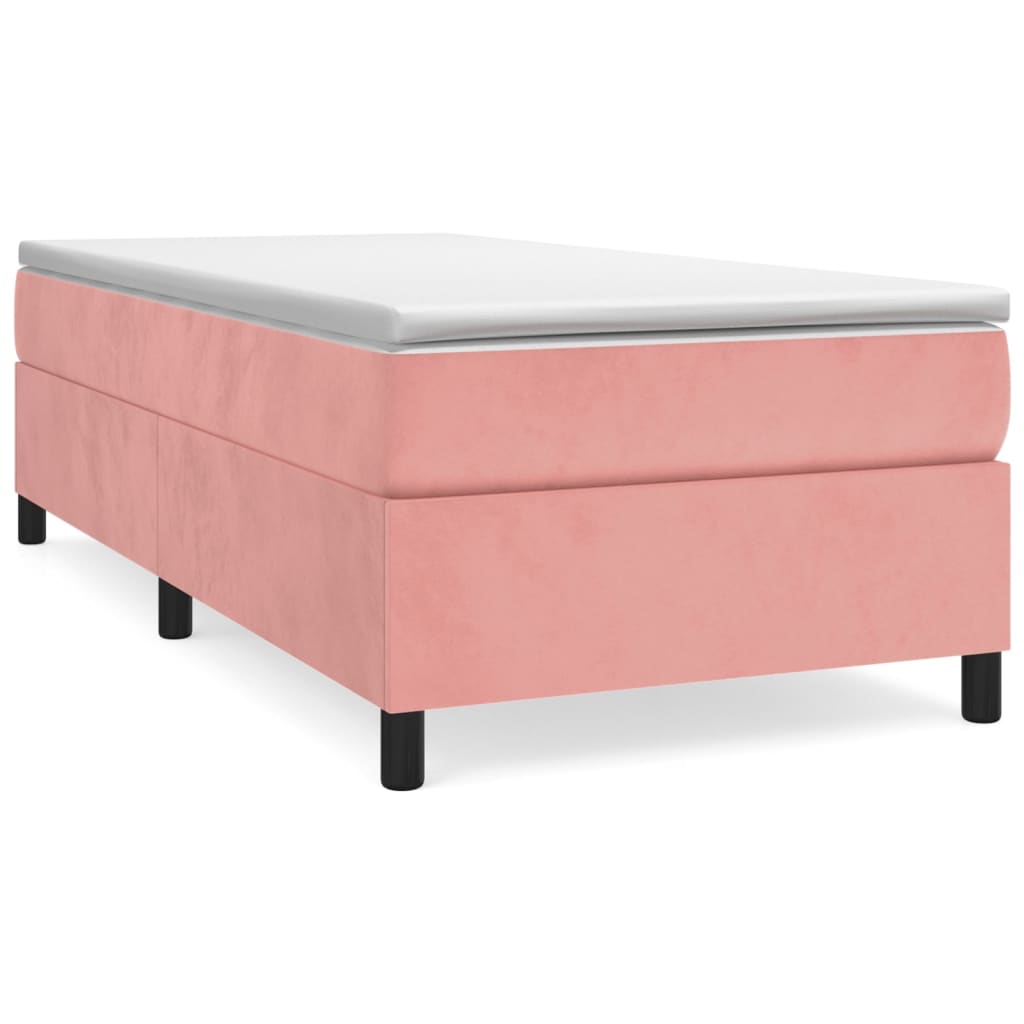 vidaXL Estructura de cama con somier terciopelo rosa 90x200 cm