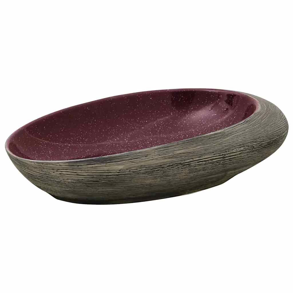 vidaXL Lavabo sobre encimera ovalado cerámica 59x40x14 cm