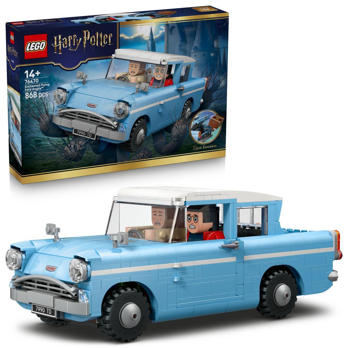 LEGO® 76470 Harry Potter™ Ford Anglia™ Volador Encantado Coche de Juguete para Construir con 3 Personajes para Exponer y Jugar para Fans de 14 Años o Más