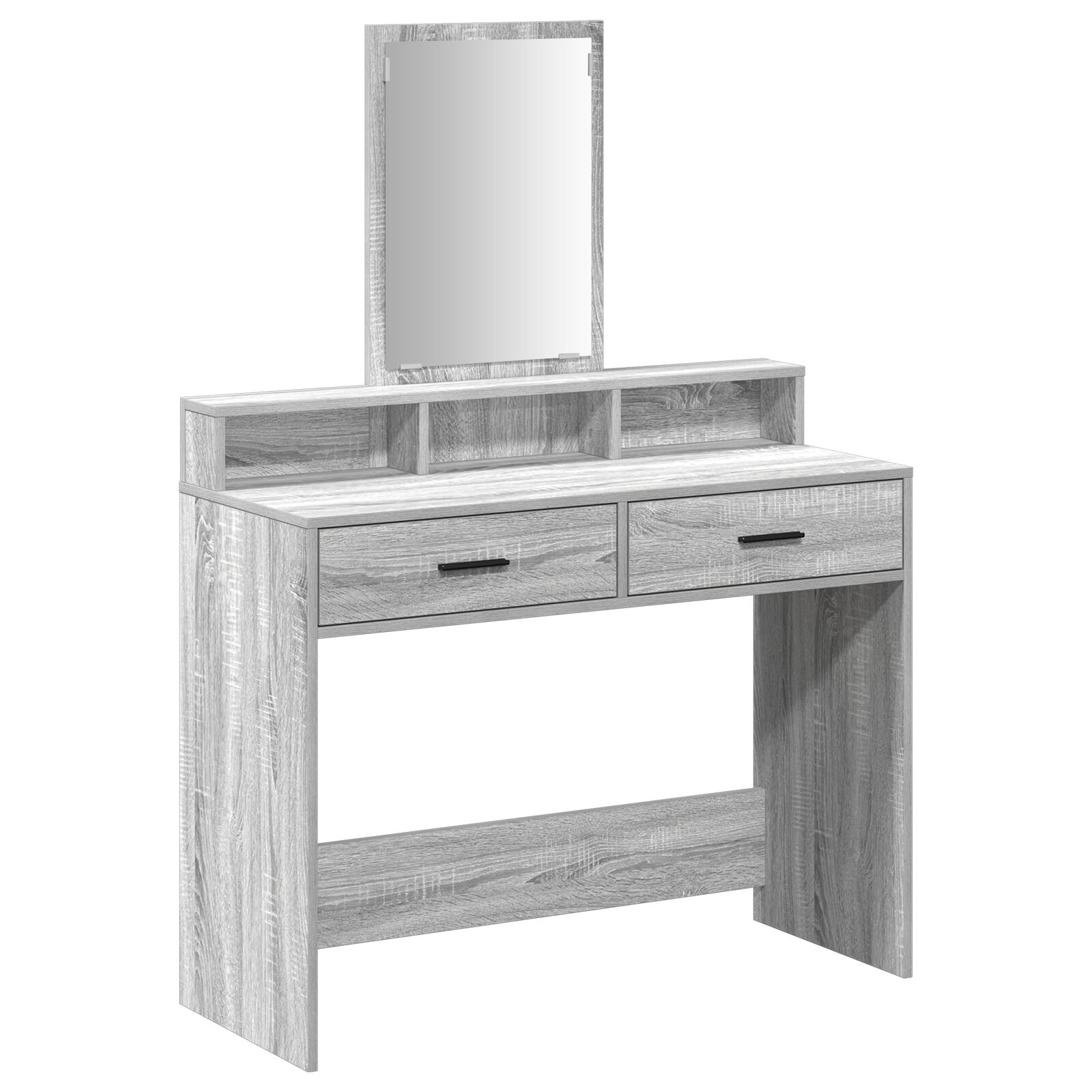 Mesa de tocador vidaXL con cajones Gris Sonoma 100x41x140 cm