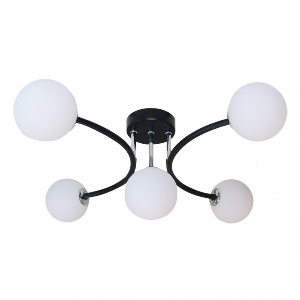 Lampara modelo La Habana de 5 luces en color Negro/cromo Fabrilamp