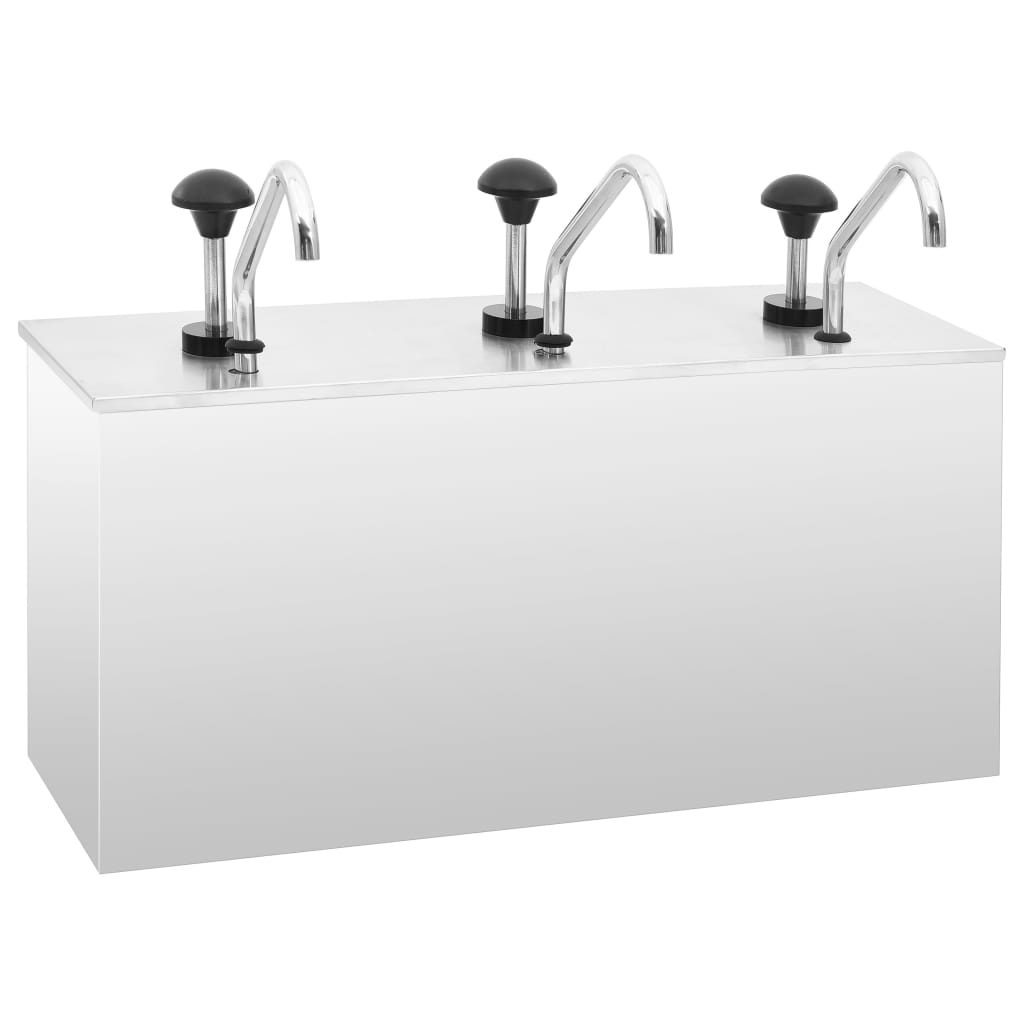 vidaXL Dispensador de Salsa de Acero Inoxidable Surtidores de Bomba Dimensiones 1 x 3.5 L, 2 x 3.5 L, 3 x 3.5 L