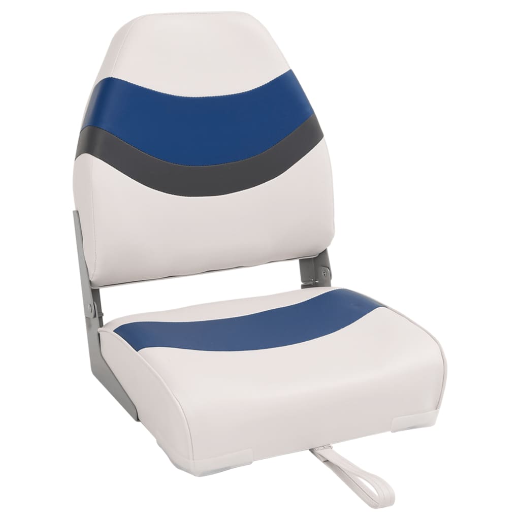 vidaXL Silla de barco con respaldo alto plegable 44x38x55 cm Color Rojo y negro,  Blanco y azul, y mas
