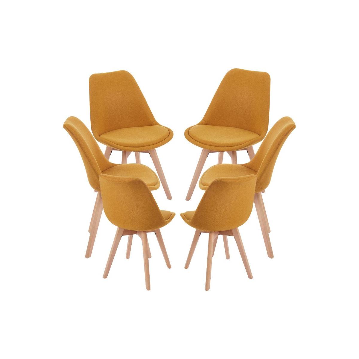 Regalos Miguel - Packs Sillas Comedor - Pack 6 Sillas Synk Tela - Mostaza