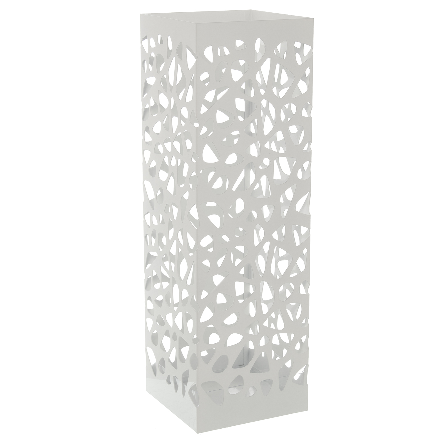 Paraguero metal cuadrado blanco 15, 5x15, 5x49cm