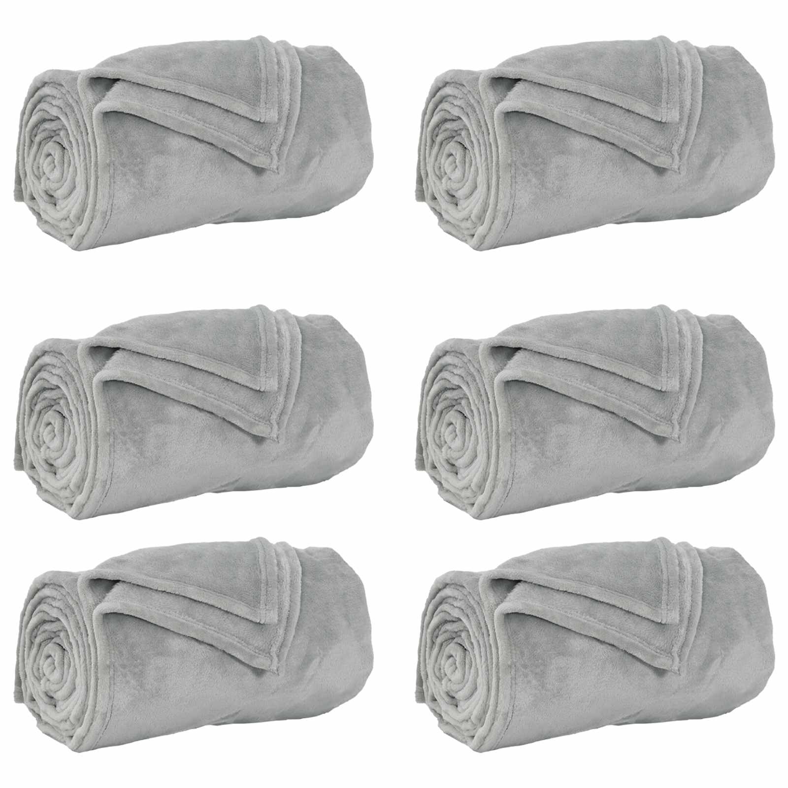 vidaXL Mantitas de Sofá 6 pcs Gris 130 x 150 cm Lana
