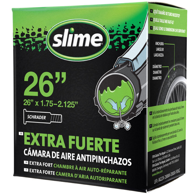Cámara antipinchazos Slime 26" con sellante duradero y protección prolongada