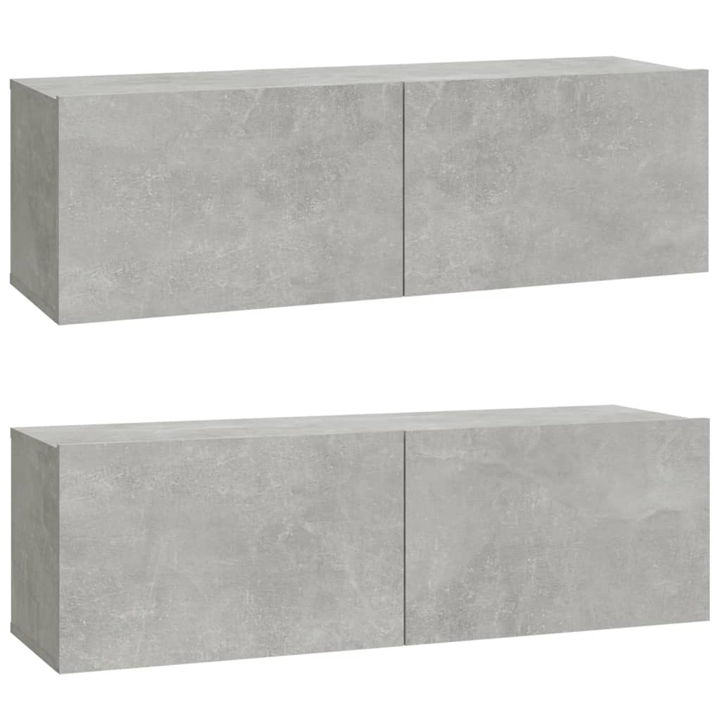 Vidaxl Mueble TV de Pared 2 Uds Madera Contrachapada 100x30x30cm
